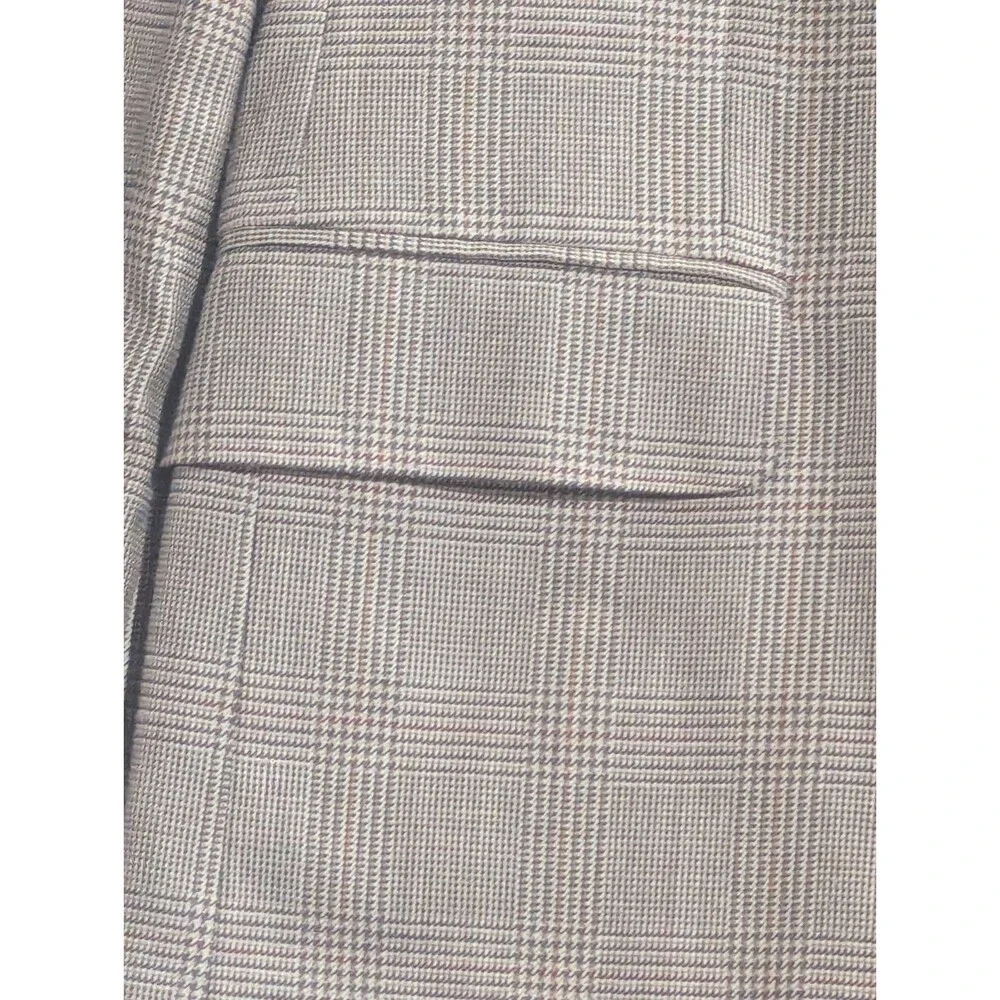 Jos‎ A Bank Mens Brown Windowpane Plaid Silk/Wool Blend Sports Blazer Jacket 48L